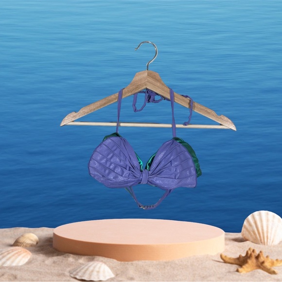 Disney Princess Ariel Mermaid Sea Shell Cosplay Bikini Size S - Picture 3 of 9